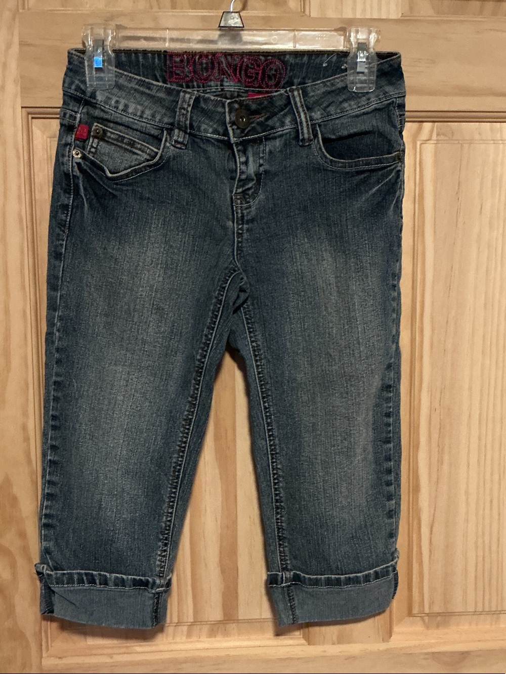 BONGO Women's Dark Blue Cropped Capri Jeans
